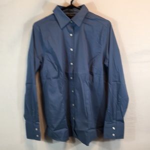 Lands End Size 14 Blue Long Sleeve Button Down